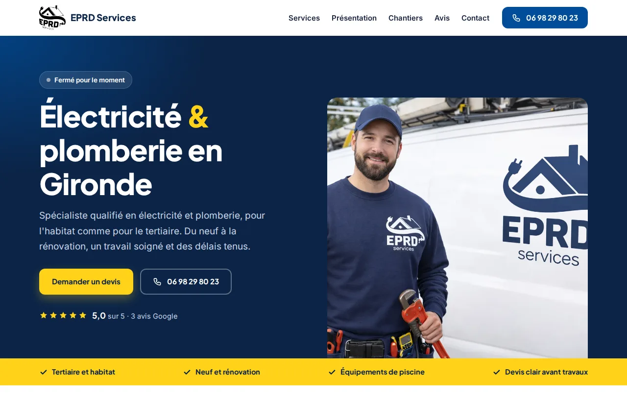 Aperçu du site EPRD Services